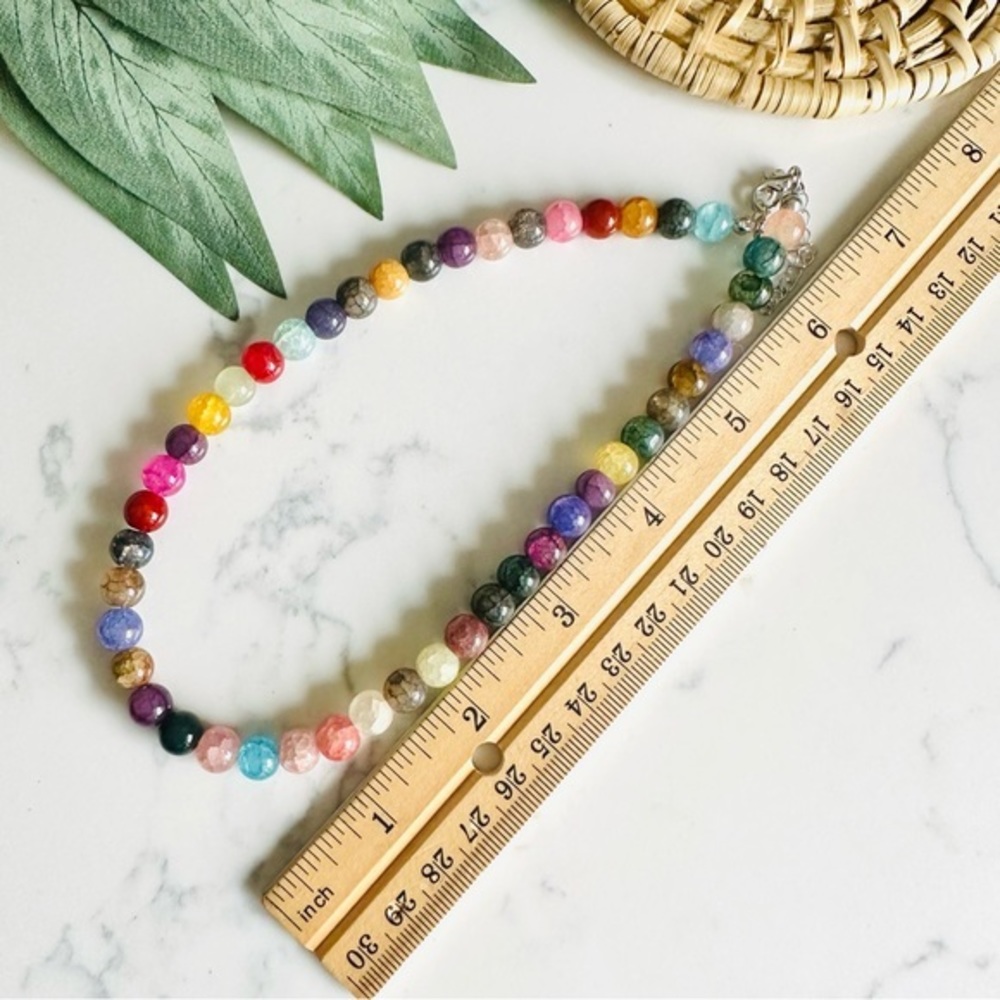 2/$30🌵 Colorful Bead Necklace Choker Hippie Retro 70’s Vibe Boho NEW Jewelry - Picture 4 of 6